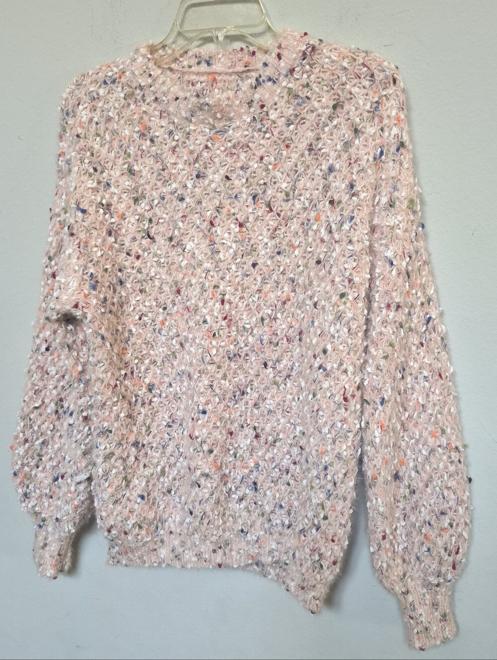 Cozy Pink Confetti Knit Sweater - Women
